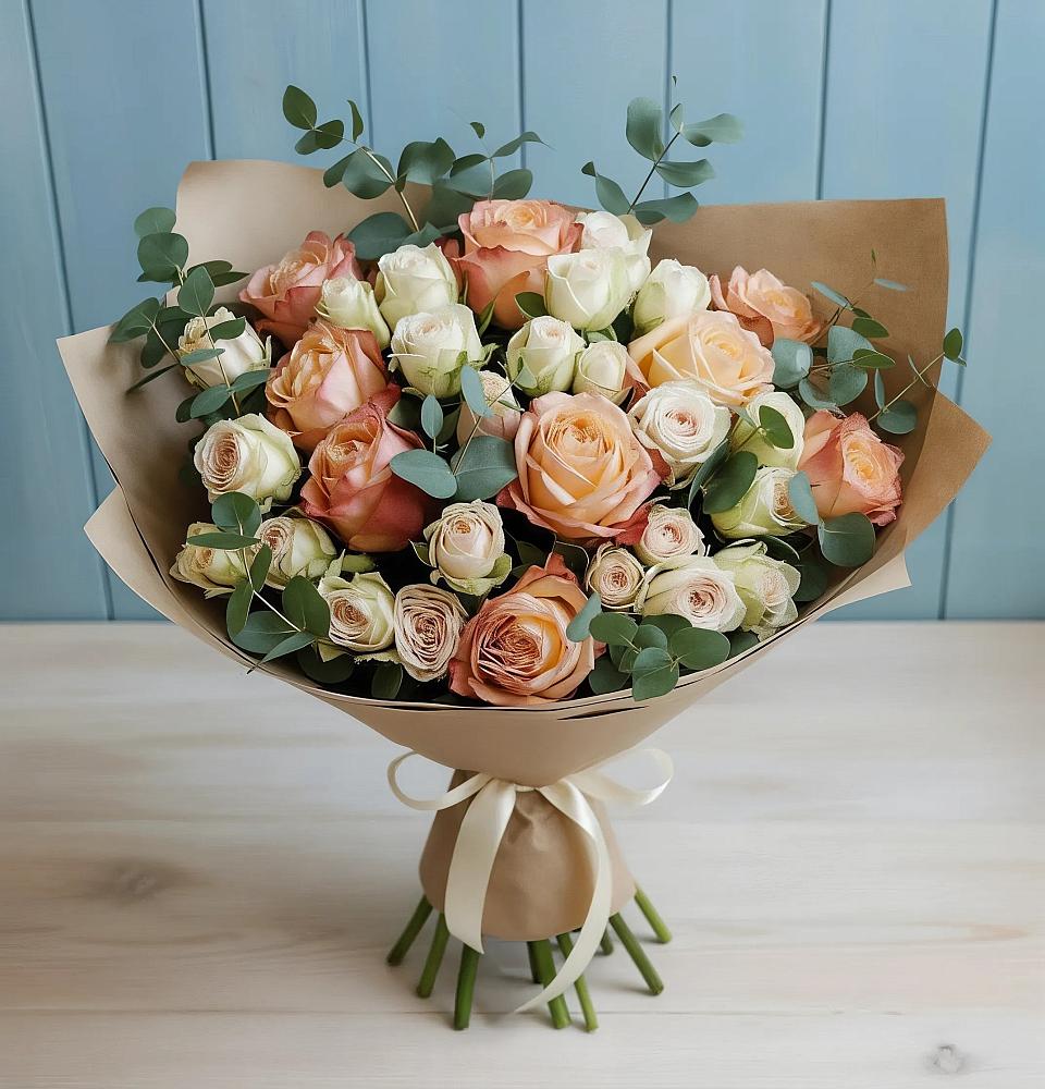 Букет цветов из: Альстромерии и Розы в Георгиевске