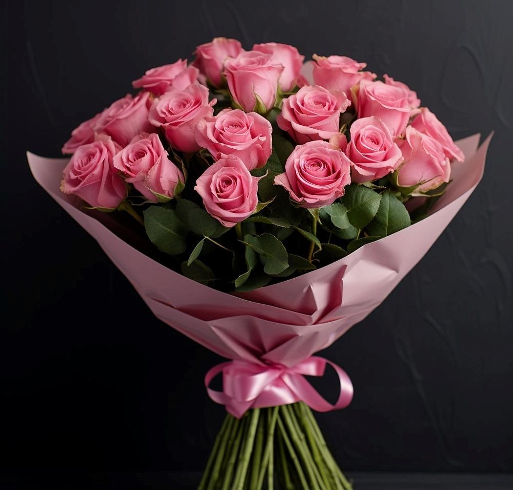 Букет 25 розовых роз в Георгиевске